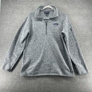 Patagonia Better Sweater 1/4 Zip Pullover Women Size XL Gray Winter